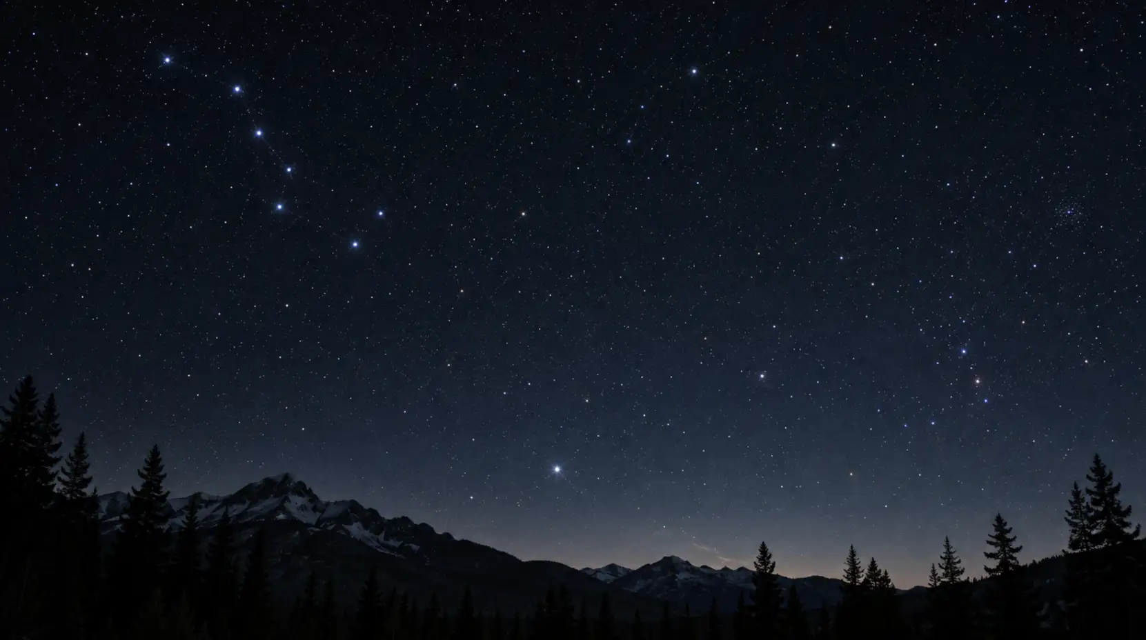 Northern night sky with Polaris identified near the north celestial pole.